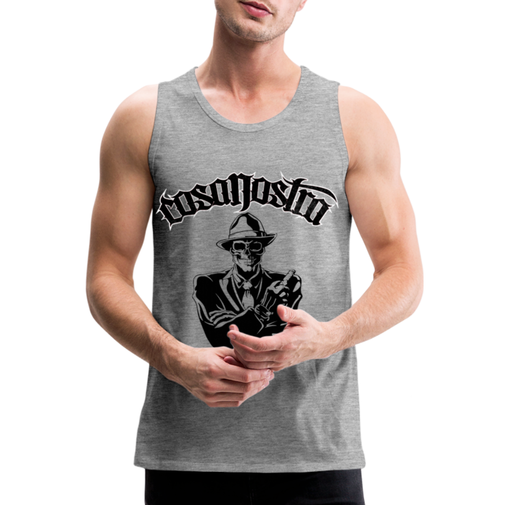 Tanktop T-Shirt COSANOSTRA Muskelshirt Achselshirt Sport Basic Herren - Grau meliert