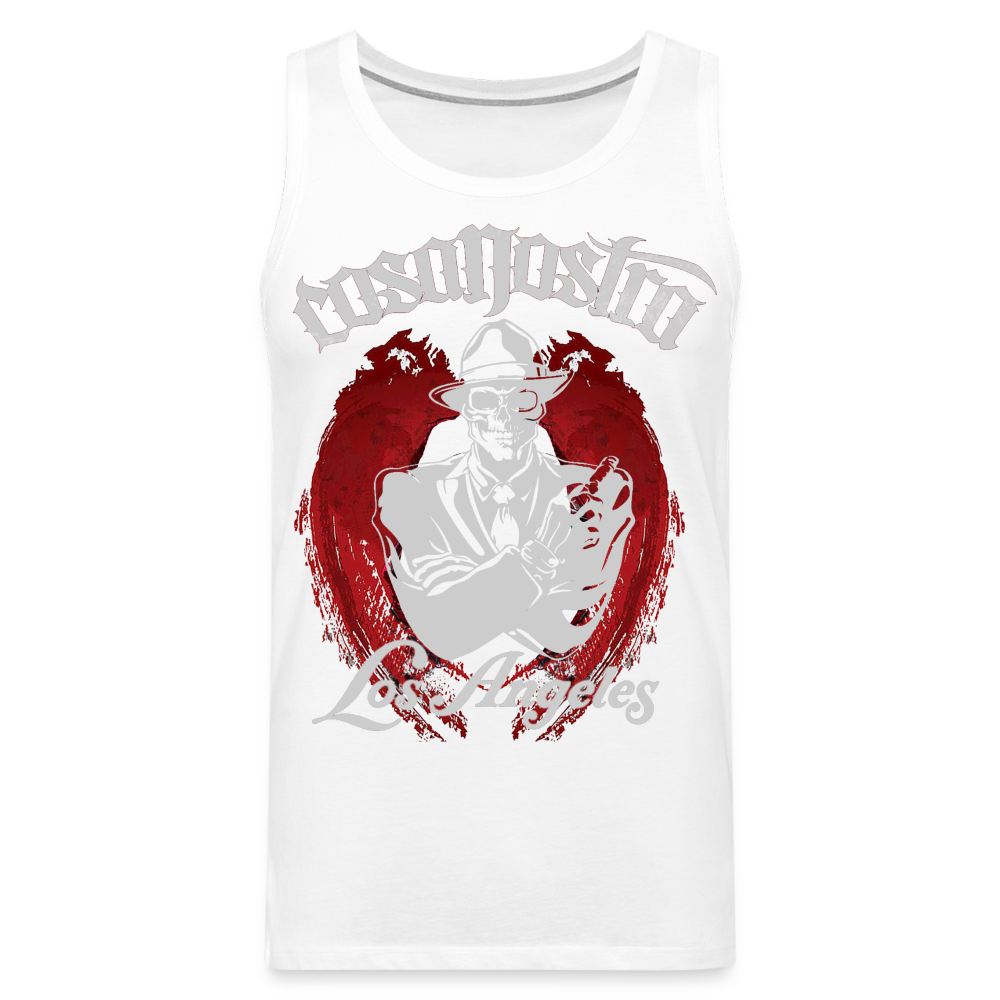 Tanktop T-Shirt COSANOSTRA Muskelshirt Achselshirt Sport Basic Herren - weiß
