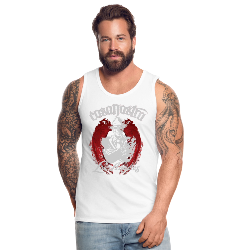 Tanktop T-Shirt COSANOSTRA Muskelshirt Achselshirt Sport Basic Herren - weiß