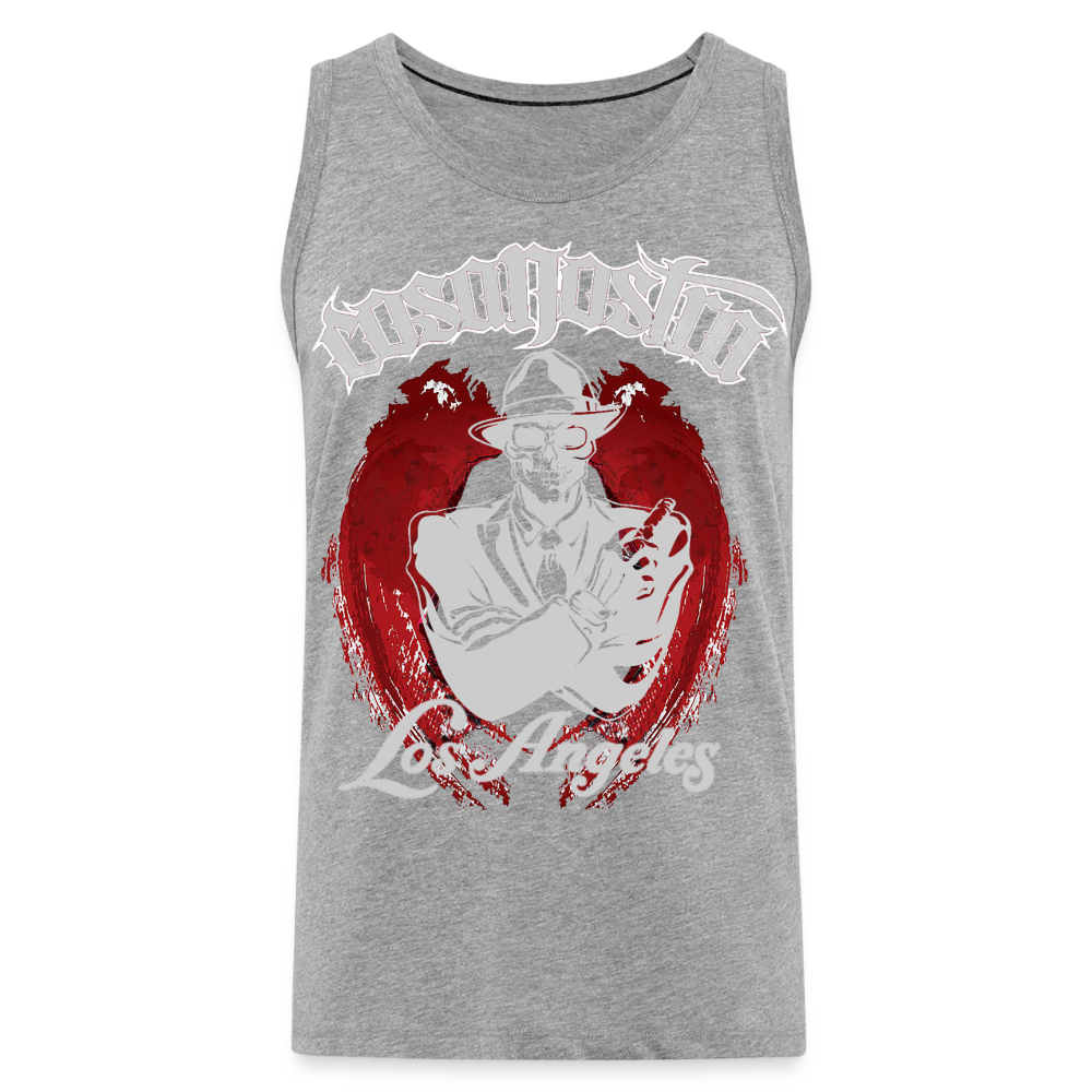 Tanktop T-Shirt COSANOSTRA Muskelshirt Achselshirt Sport Basic Herren - Grau meliert