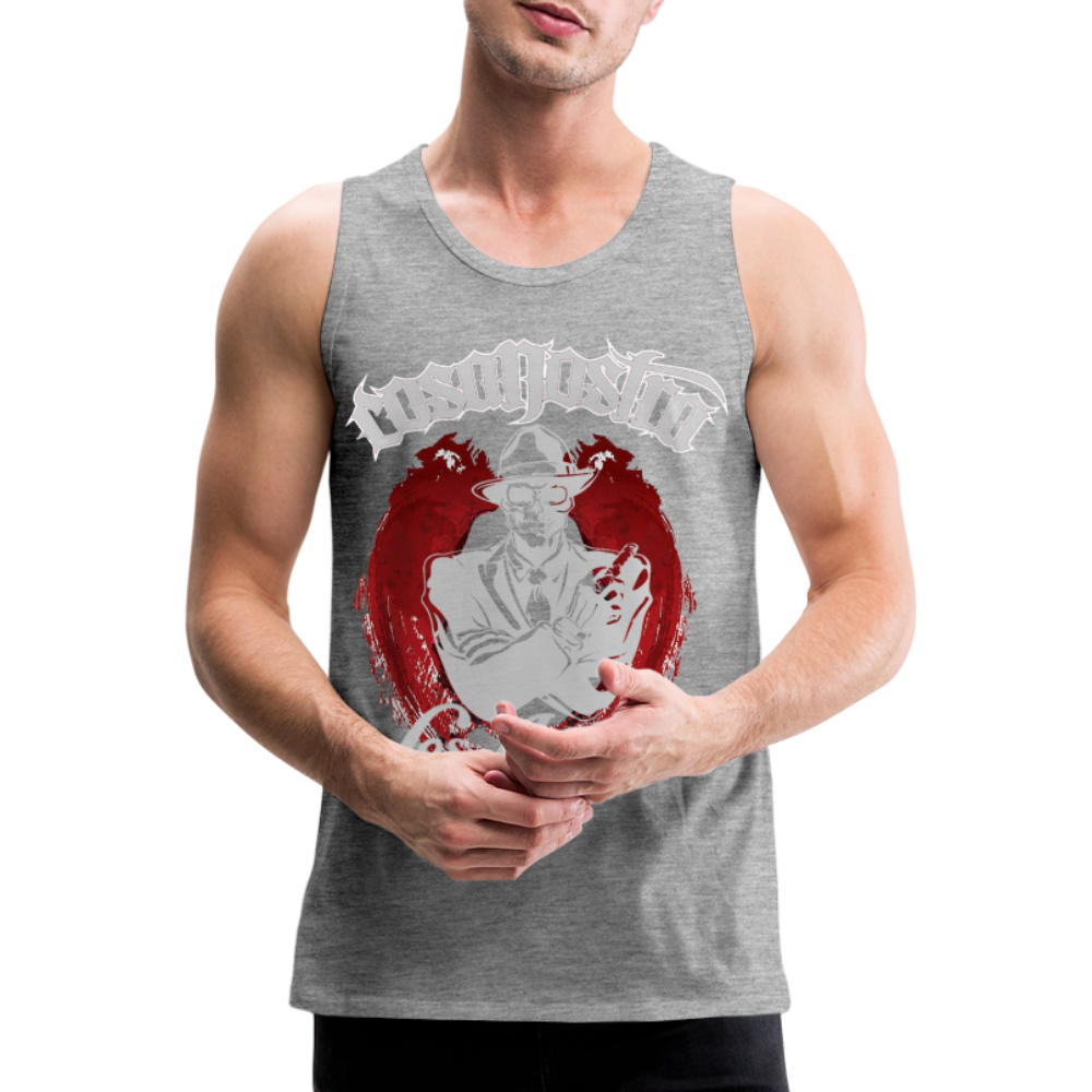 Tanktop T-Shirt COSANOSTRA Muskelshirt Achselshirt Sport Basic Herren - Grau meliert