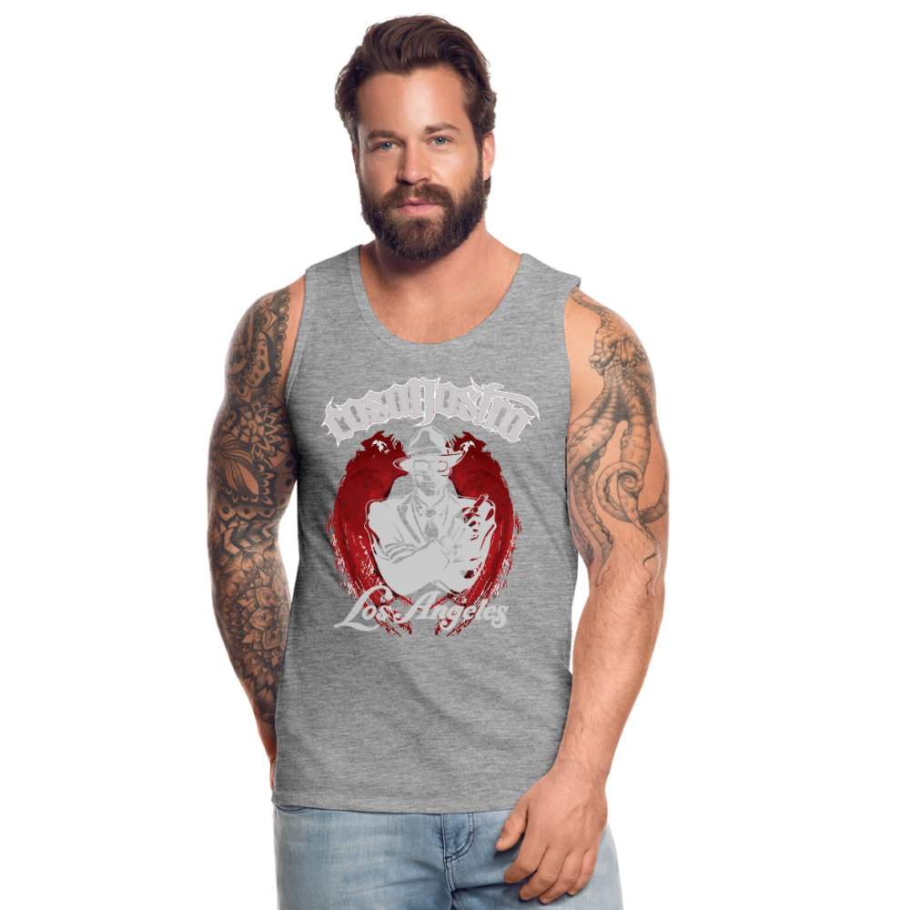 Tanktop T-Shirt COSANOSTRA Muskelshirt Achselshirt Sport Basic Herren - Grau meliert