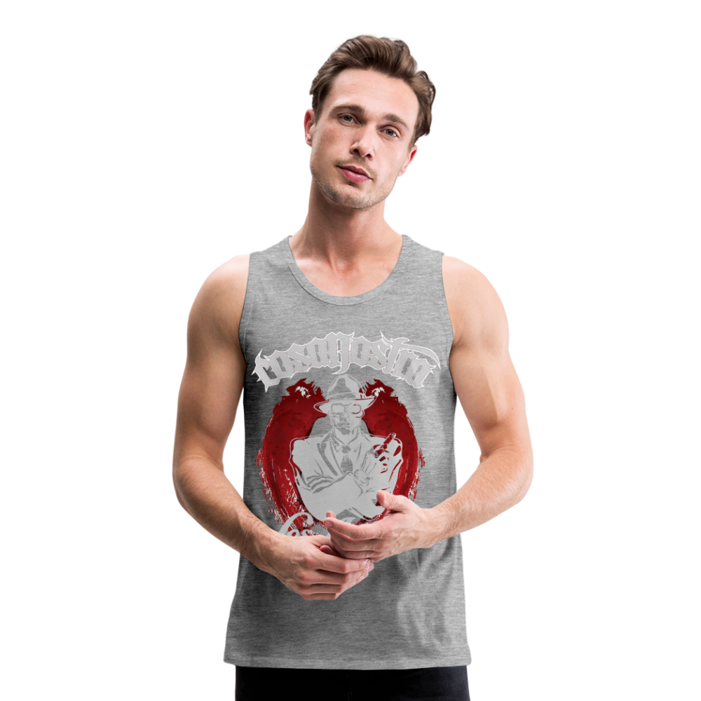 Tanktop T-Shirt COSANOSTRA Muskelshirt Achselshirt Sport Basic Herren - Grau meliert