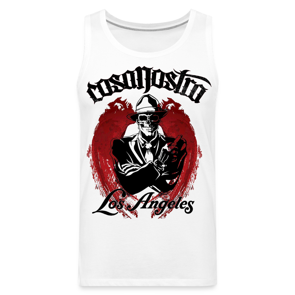 Tanktop T-Shirt COSANOSTRA Muskelshirt Achselshirt Sport Basic Herren - weiß