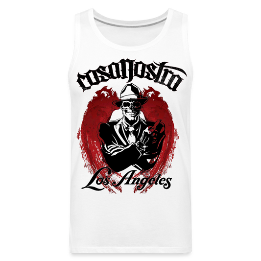 Tanktop T-Shirt COSANOSTRA Muskelshirt Achselshirt Sport Basic Herren - weiß