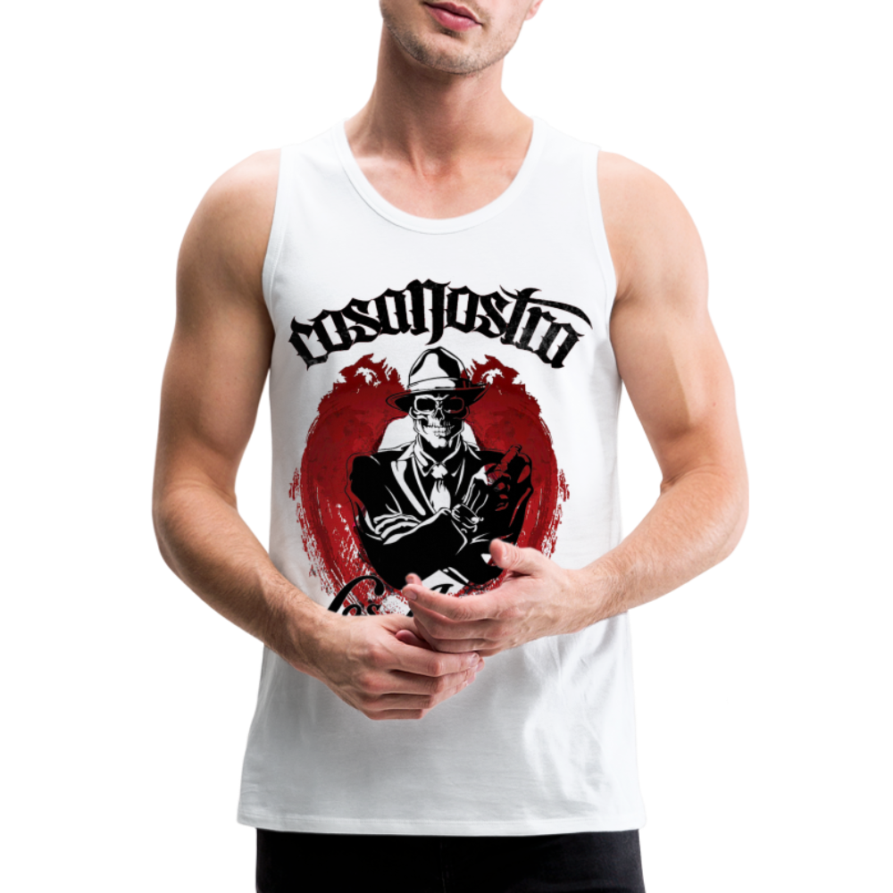 Tanktop T-Shirt COSANOSTRA Muskelshirt Achselshirt Sport Basic Herren - weiß