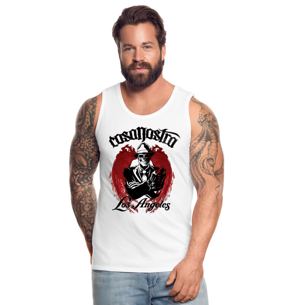 Tanktop T-Shirt COSANOSTRA Muskelshirt Achselshirt Sport Basic Herren - weiß