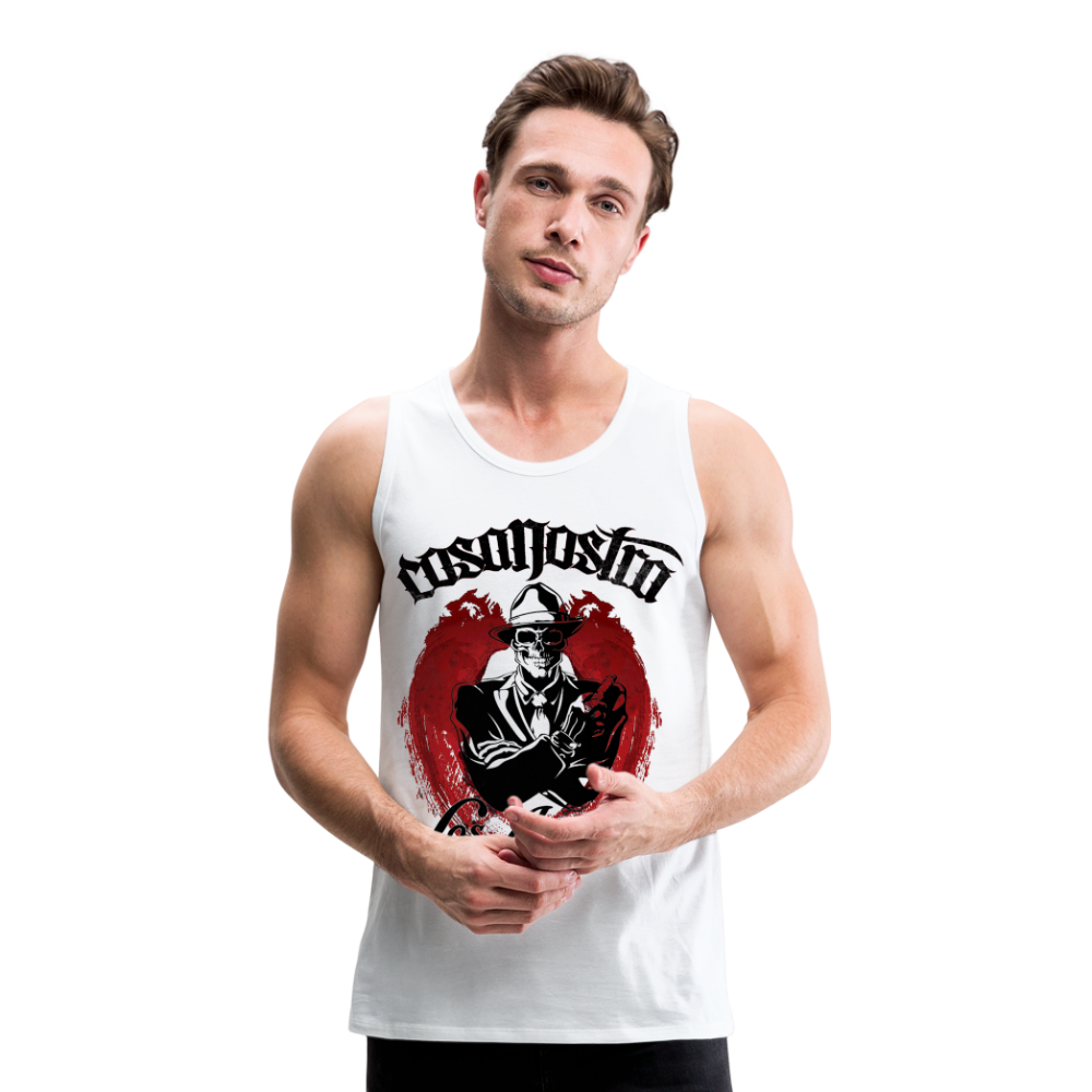 Tanktop T-Shirt COSANOSTRA Muskelshirt Achselshirt Sport Basic Herren - weiß