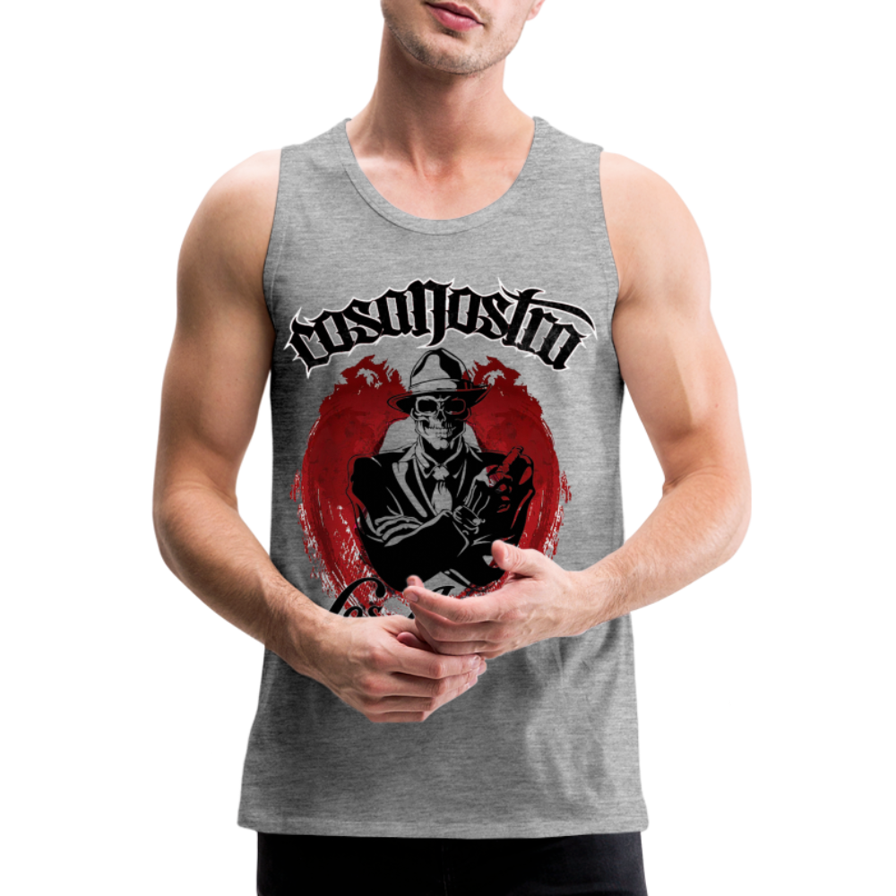 Tanktop T-Shirt COSANOSTRA Muskelshirt Achselshirt Sport Basic Herren - Grau meliert