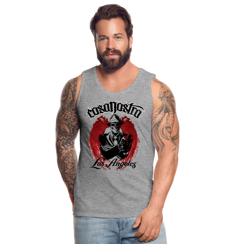 Tanktop T-Shirt COSANOSTRA Muskelshirt Achselshirt Sport Basic Herren - Grau meliert