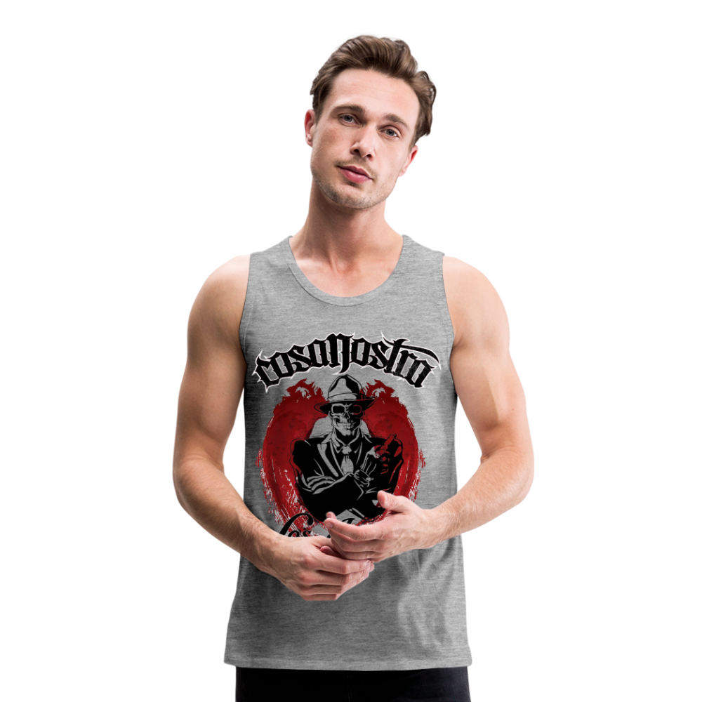 Tanktop T-Shirt COSANOSTRA Muskelshirt Achselshirt Sport Basic Herren - Grau meliert