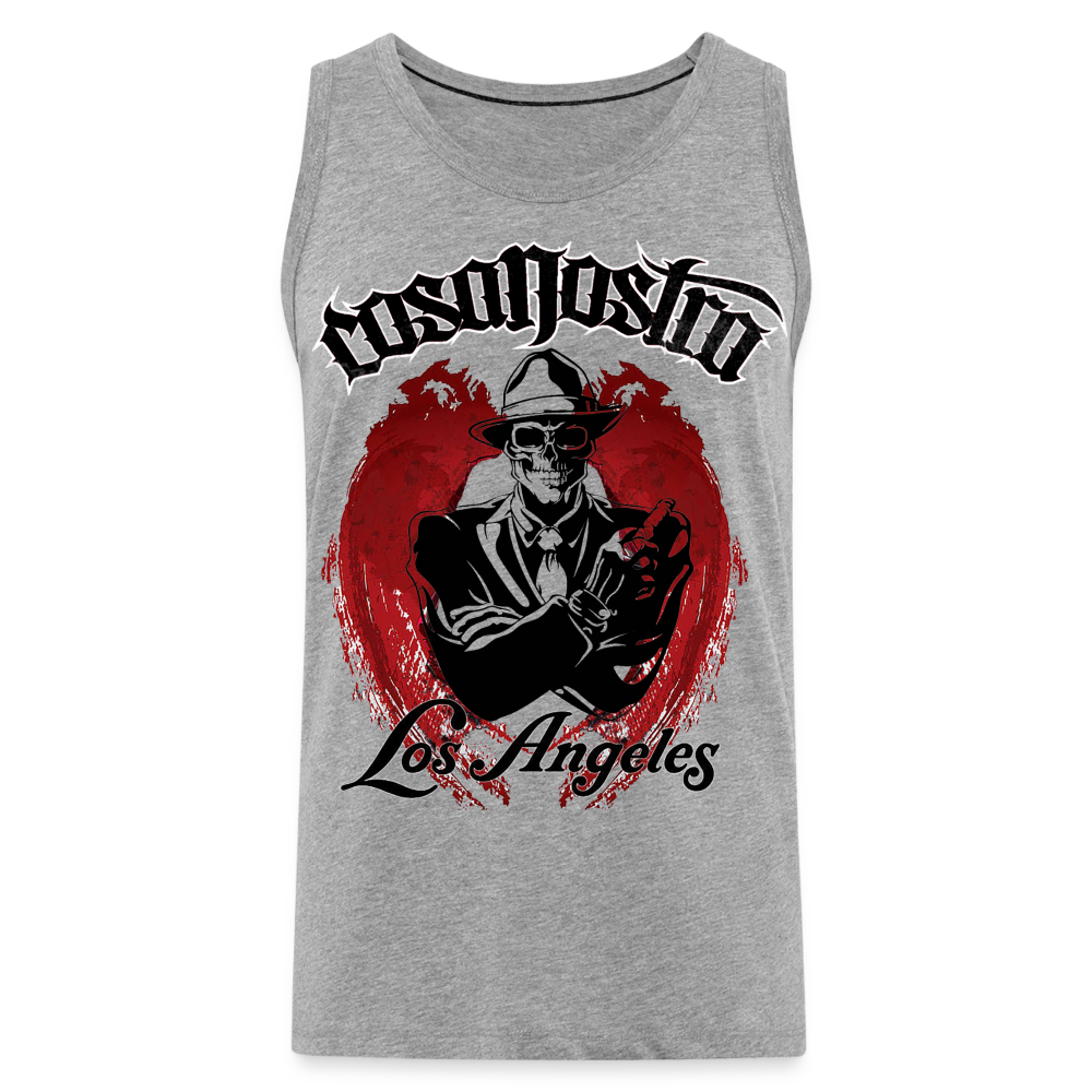 Tanktop T-Shirt COSANOSTRA Muskelshirt Achselshirt Sport Basic Herren - Grau meliert