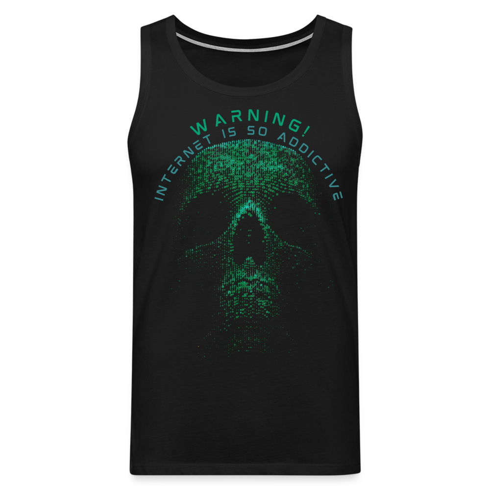 Tanktop T-Shirt WARNING Muskelshirt Achselshirt Sport Basic Herren - Schwarz