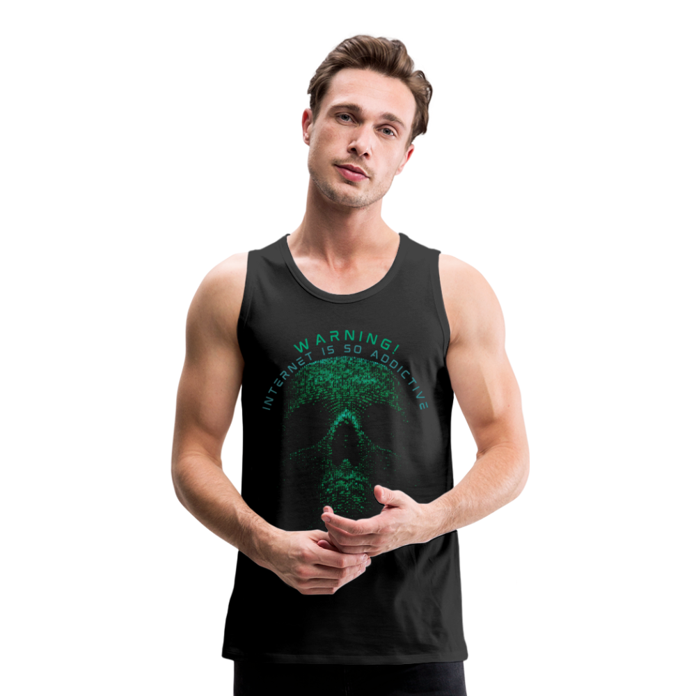 Tanktop T-Shirt WARNING Muskelshirt Achselshirt Sport Basic Herren - Schwarz