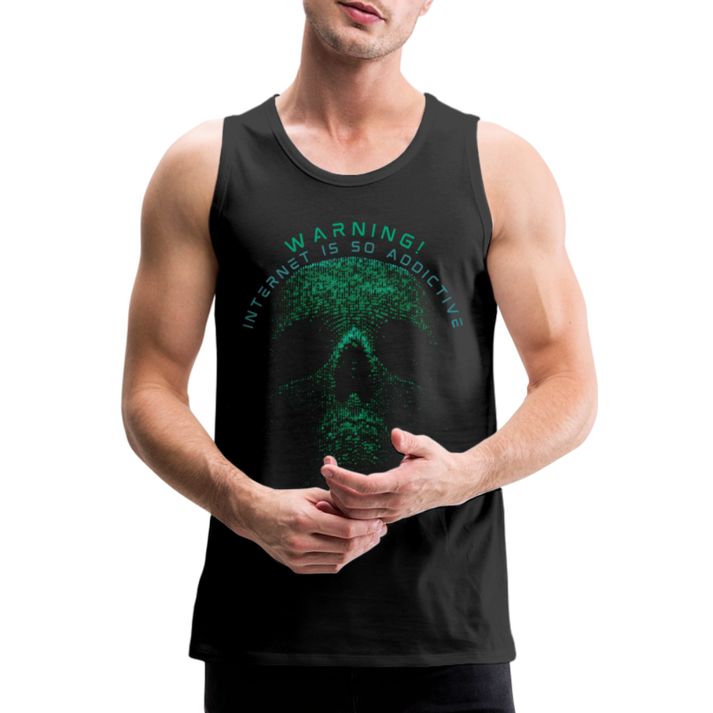 Tanktop T-Shirt WARNING Muskelshirt Achselshirt Sport Basic Herren - Schwarz