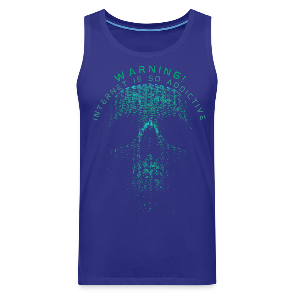 Tanktop T-Shirt WARNING Muskelshirt Achselshirt Sport Basic Herren - Königsblau