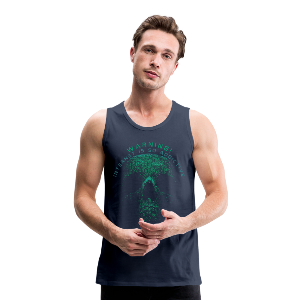 Tanktop T-Shirt WARNING Muskelshirt Achselshirt Sport Basic Herren - Navy