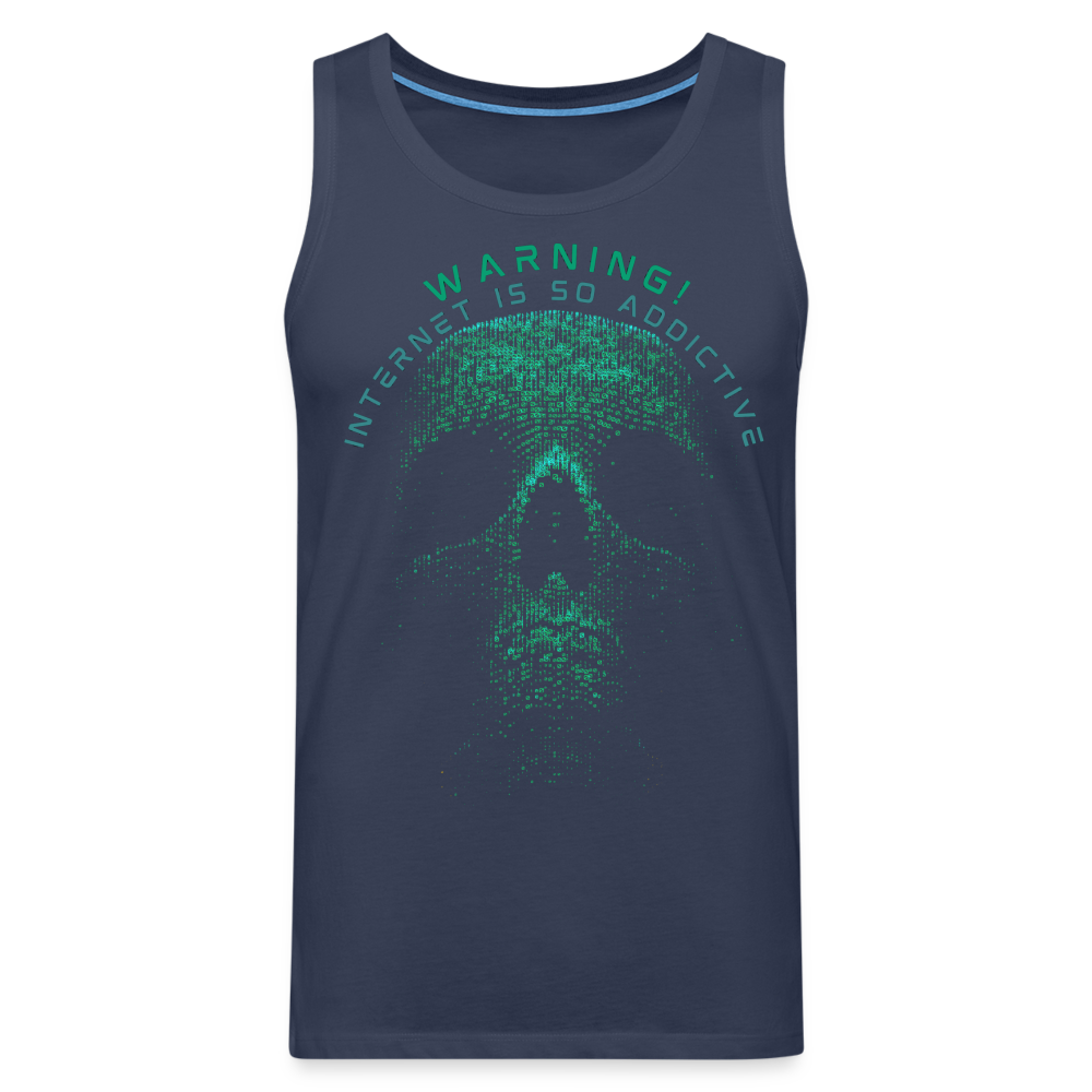 Tanktop T-Shirt WARNING Muskelshirt Achselshirt Sport Basic Herren - Navy