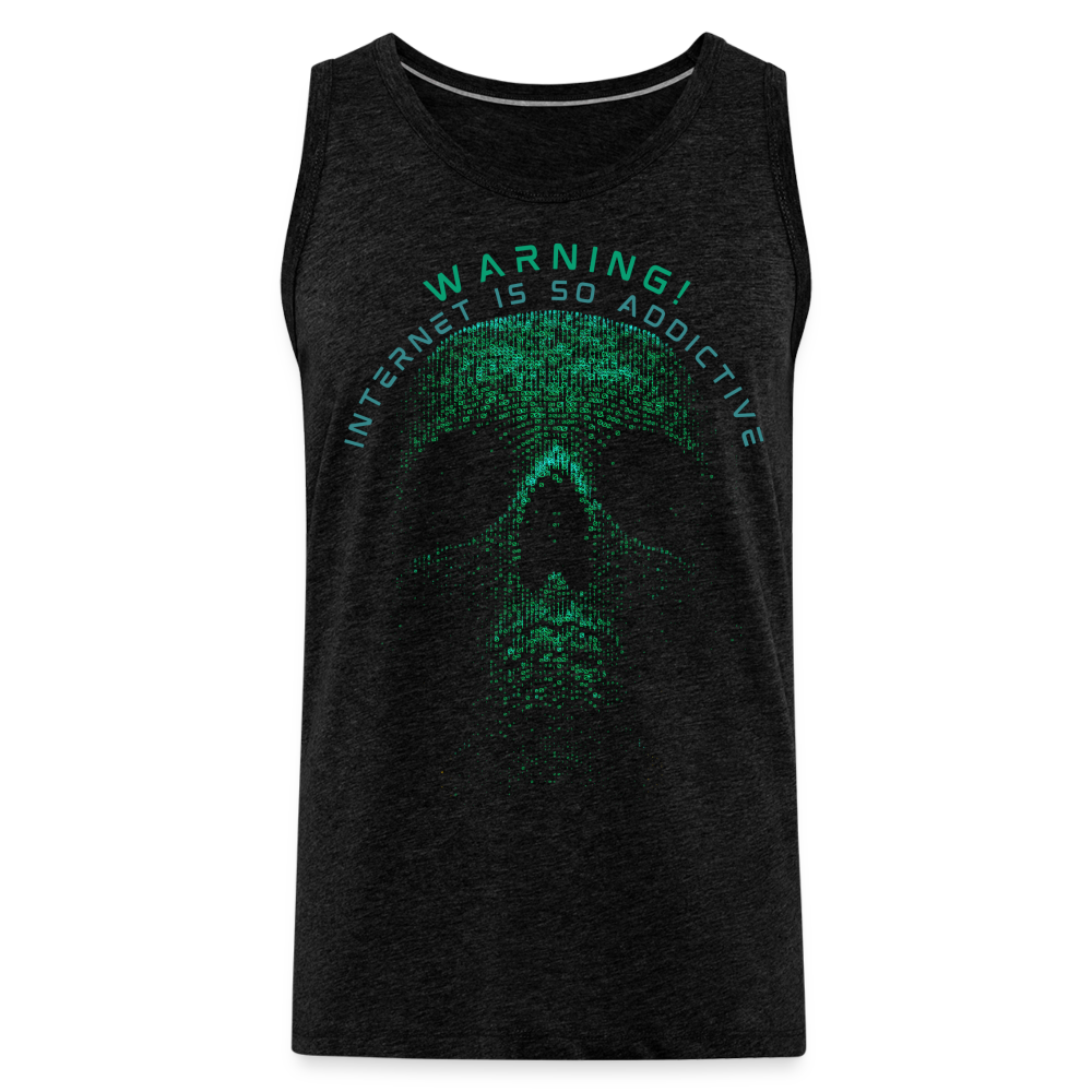 Tanktop T-Shirt WARNING Muskelshirt Achselshirt Sport Basic Herren - Anthrazit