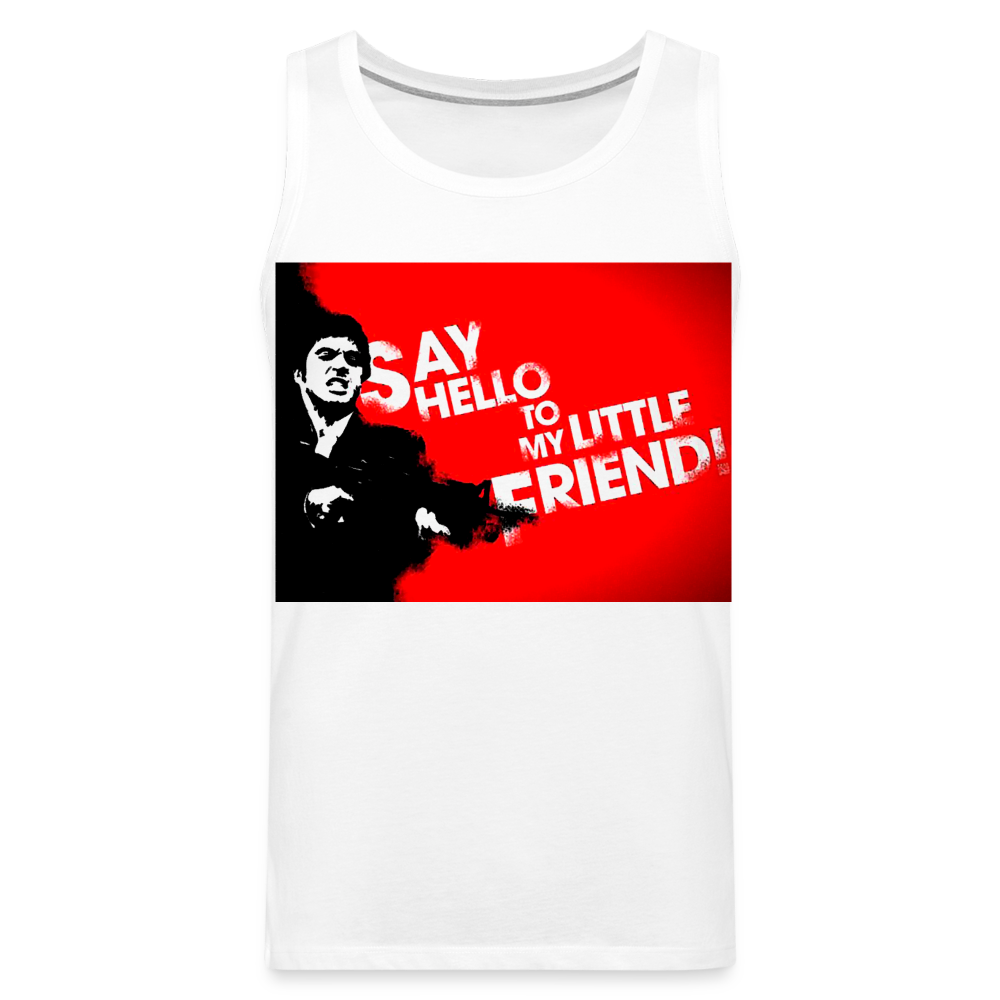 Tanktop T-Shirt SAY HELLO Muskelshirt Achselshirt Sport Basic Herren - weiß