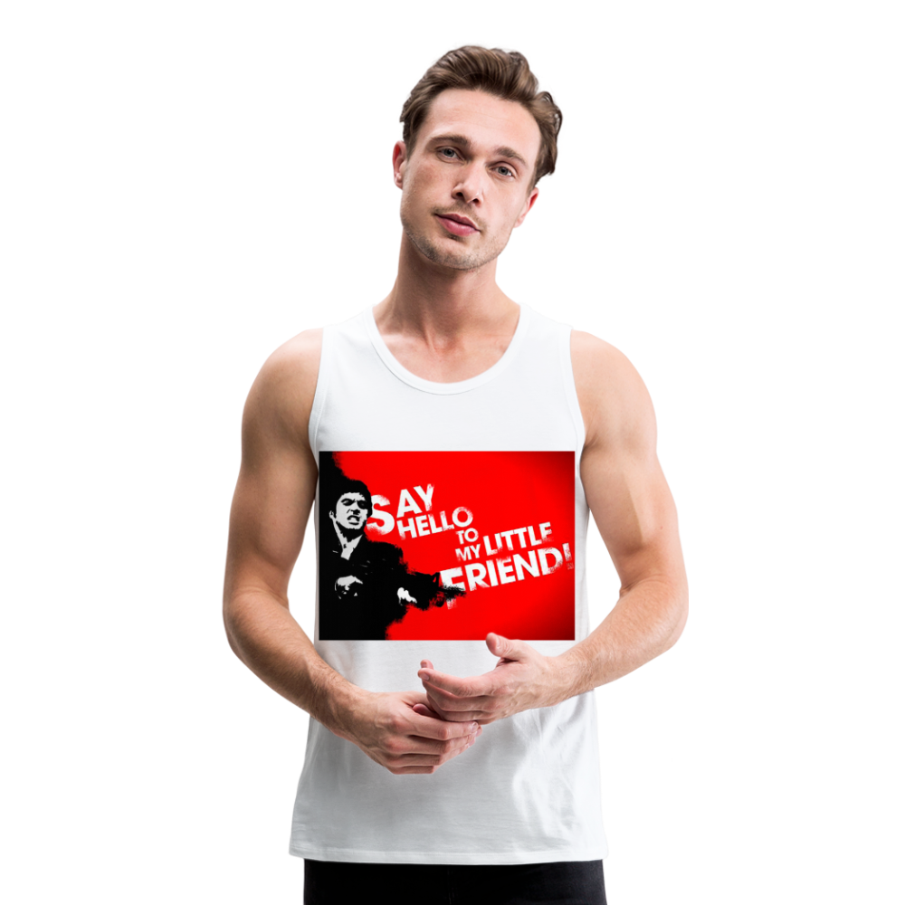 Tanktop T-Shirt SAY HELLO Muskelshirt Achselshirt Sport Basic Herren - weiß