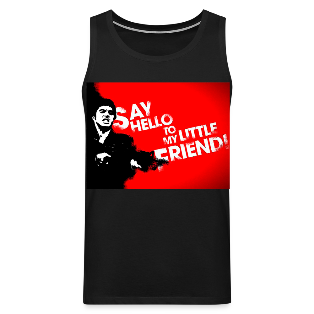 Tanktop T-Shirt SAY HELLO Muskelshirt Achselshirt Sport Basic Herren - Schwarz