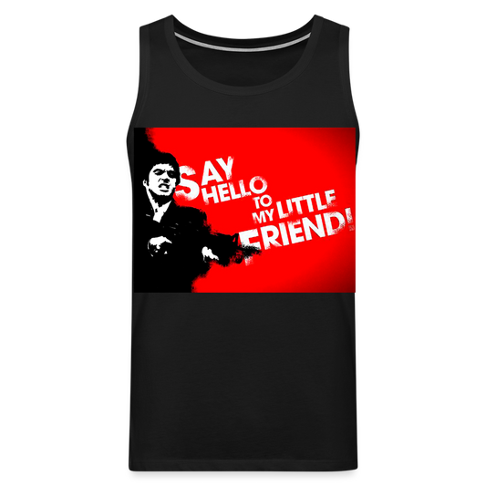Tanktop T-Shirt SAY HELLO Muskelshirt Achselshirt Sport Basic Herren - Schwarz
