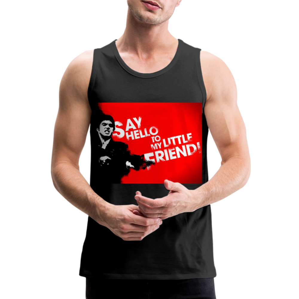 Tanktop T-Shirt SAY HELLO Muskelshirt Achselshirt Sport Basic Herren - Schwarz