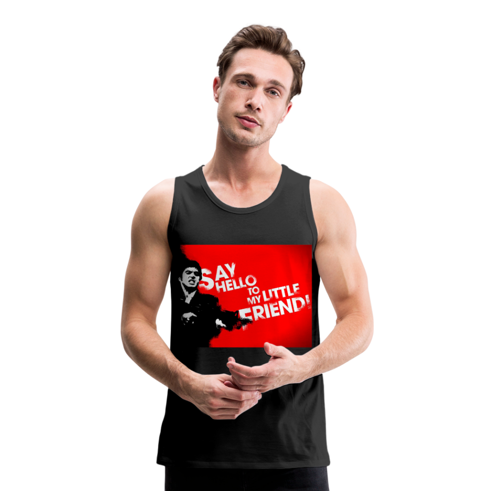 Tanktop T-Shirt SAY HELLO Muskelshirt Achselshirt Sport Basic Herren - Schwarz