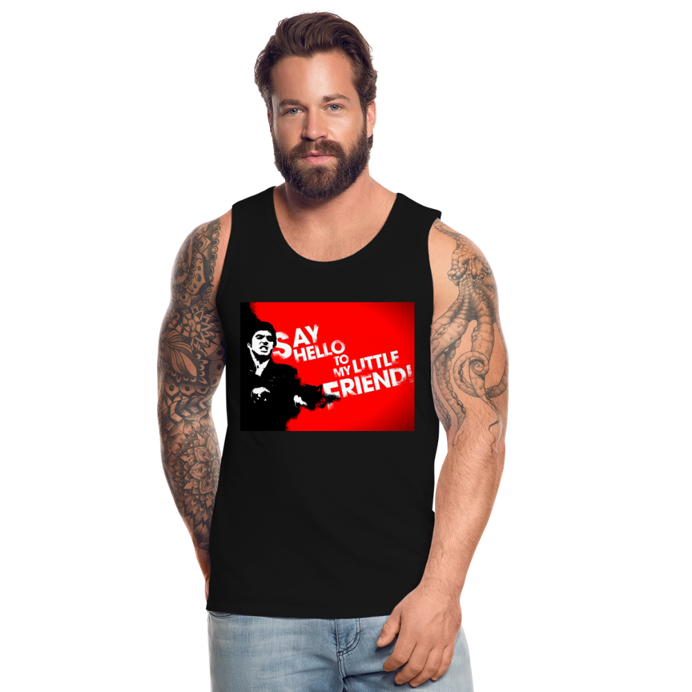 Tanktop T-Shirt SAY HELLO Muskelshirt Achselshirt Sport Basic Herren - Schwarz