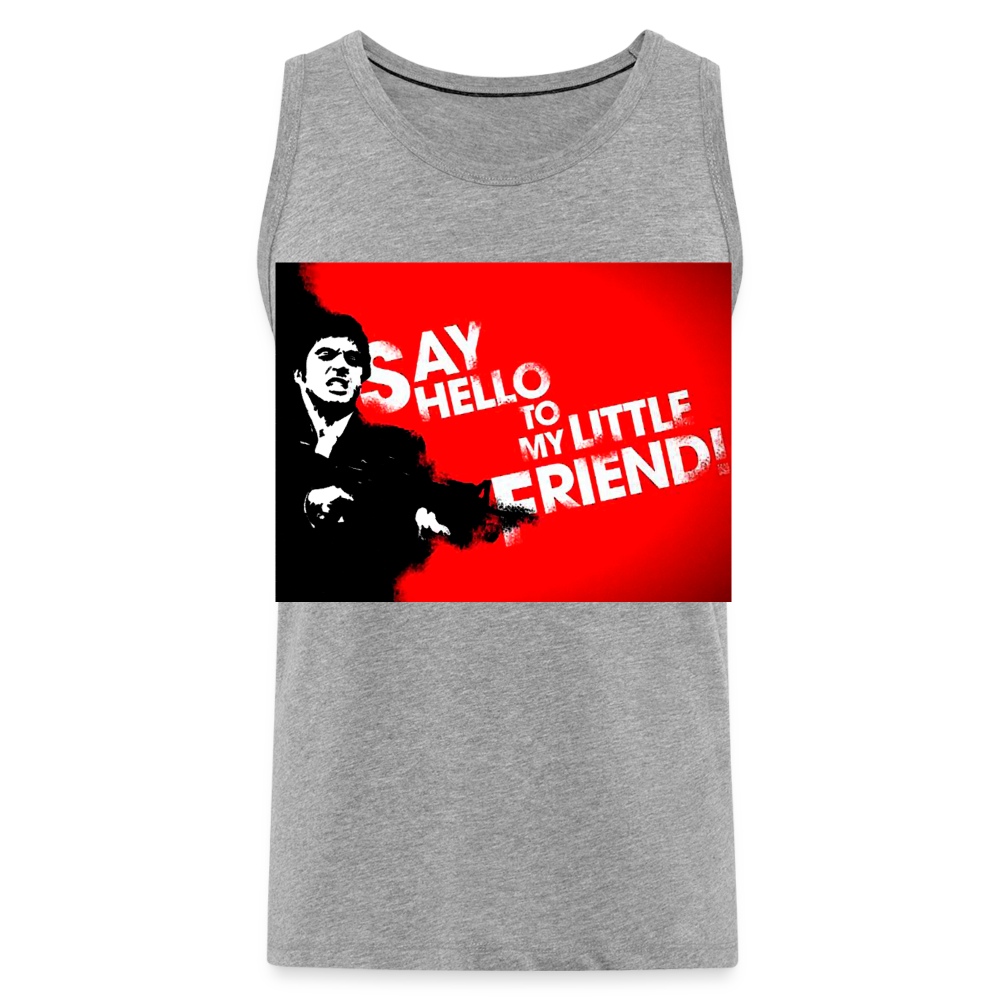 Tanktop T-Shirt SAY HELLO Muskelshirt Achselshirt Sport Basic Herren - Grau meliert