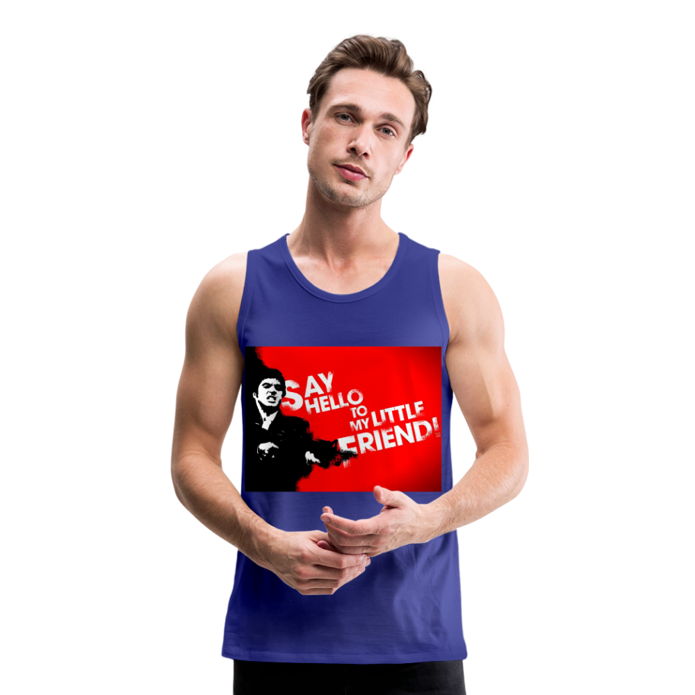 Tanktop T-Shirt SAY HELLO Muskelshirt Achselshirt Sport Basic Herren - Königsblau