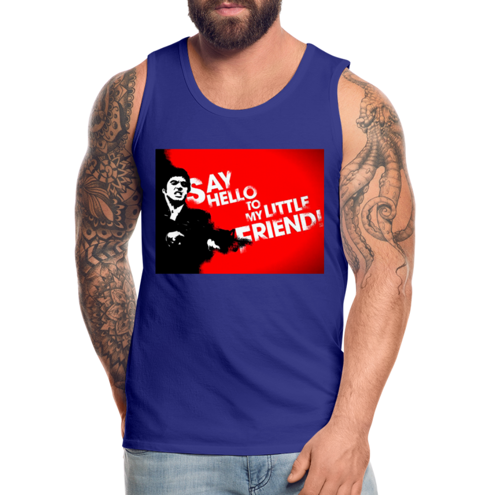 Tanktop T-Shirt SAY HELLO Muskelshirt Achselshirt Sport Basic Herren - Königsblau