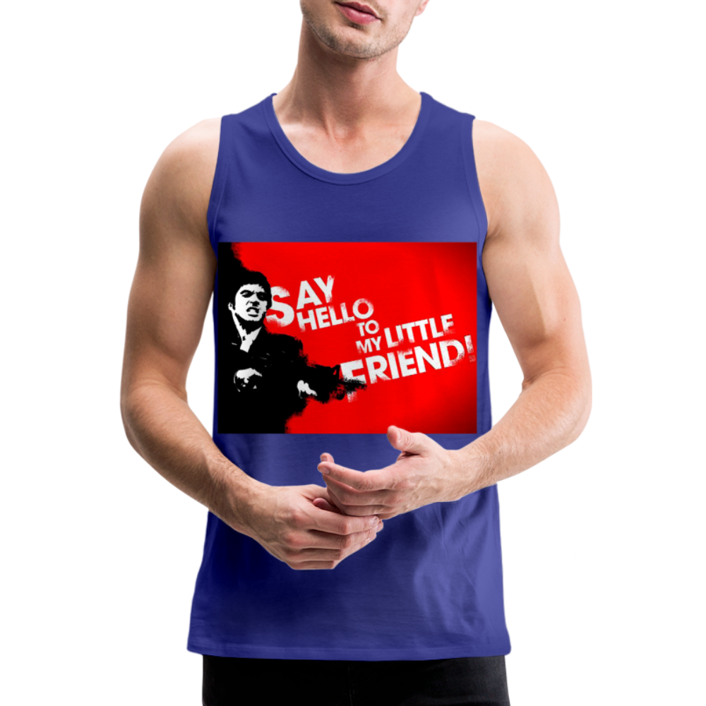 Tanktop T-Shirt SAY HELLO Muskelshirt Achselshirt Sport Basic Herren - Königsblau