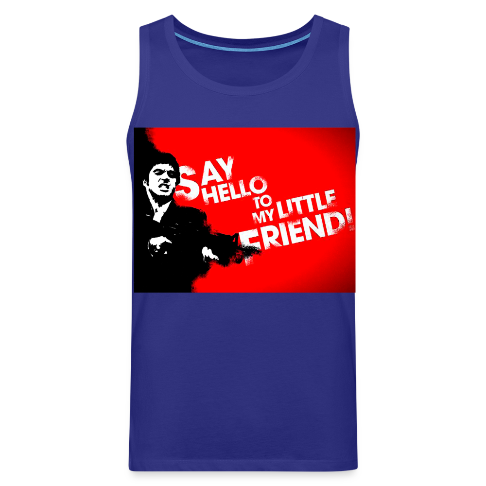 Tanktop T-Shirt SAY HELLO Muskelshirt Achselshirt Sport Basic Herren - Königsblau