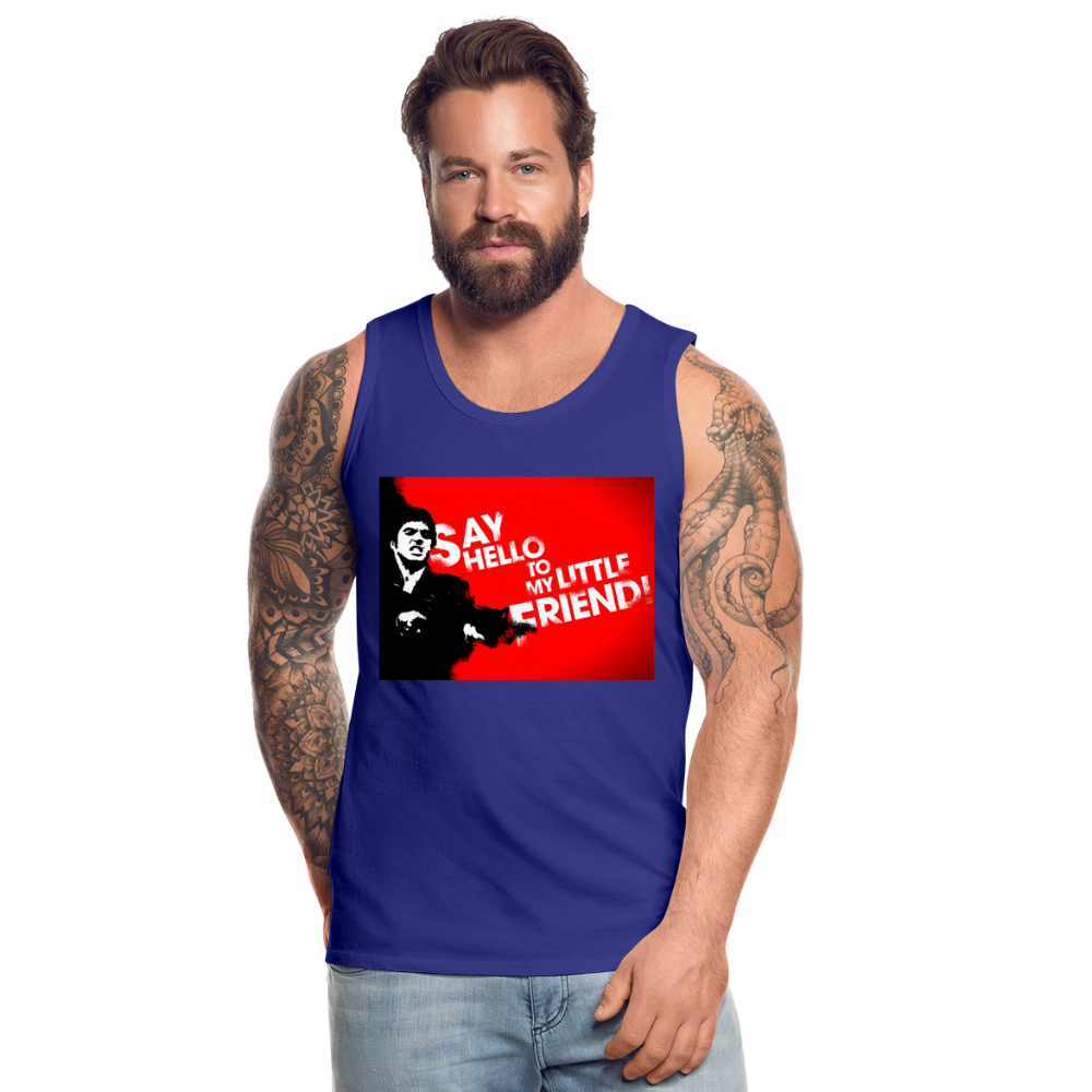 Tanktop T-Shirt SAY HELLO Muskelshirt Achselshirt Sport Basic Herren - Königsblau