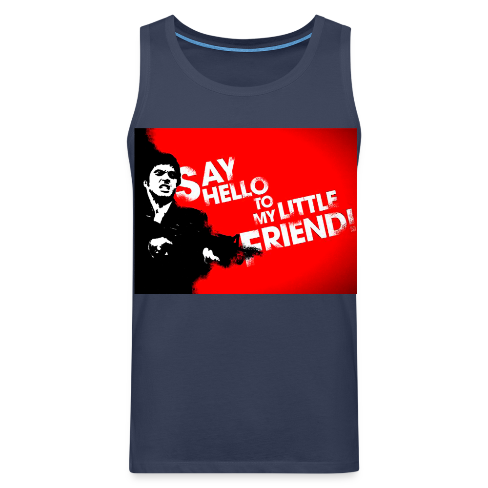 Tanktop T-Shirt SAY HELLO Muskelshirt Achselshirt Sport Basic Herren - Navy