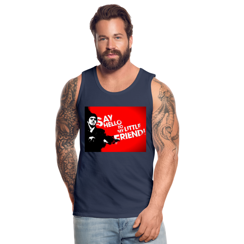 Tanktop T-Shirt SAY HELLO Muskelshirt Achselshirt Sport Basic Herren - Navy