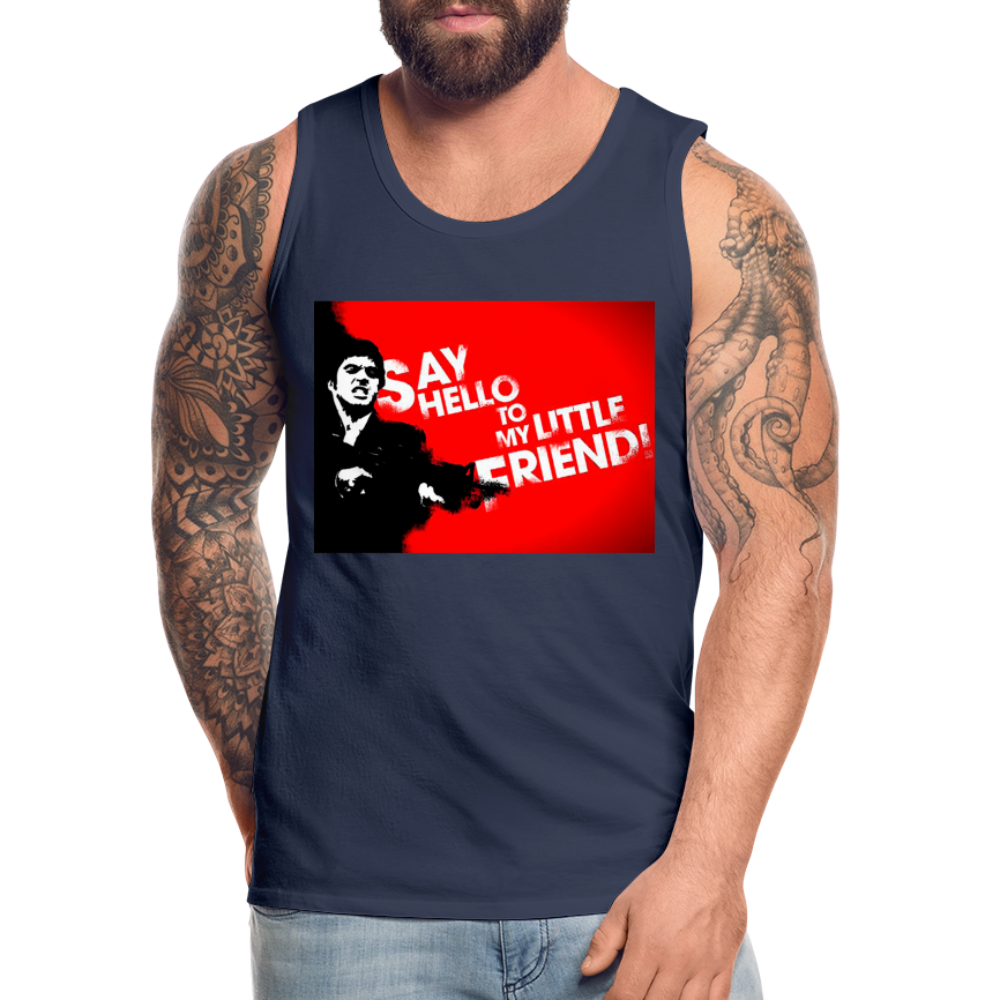 Tanktop T-Shirt SAY HELLO Muskelshirt Achselshirt Sport Basic Herren - Navy