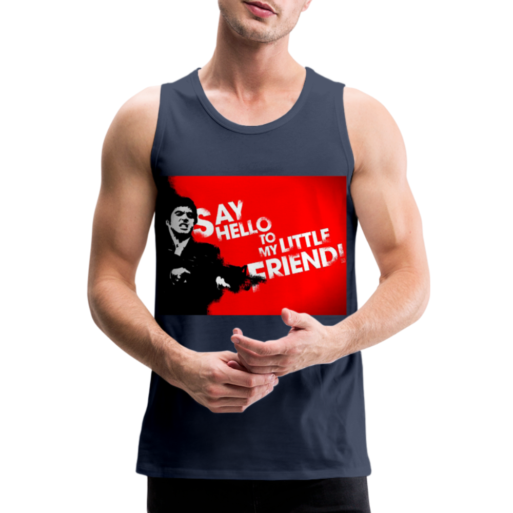 Tanktop T-Shirt SAY HELLO Muskelshirt Achselshirt Sport Basic Herren - Navy