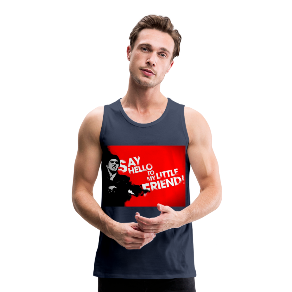 Tanktop T-Shirt SAY HELLO Muskelshirt Achselshirt Sport Basic Herren - Navy