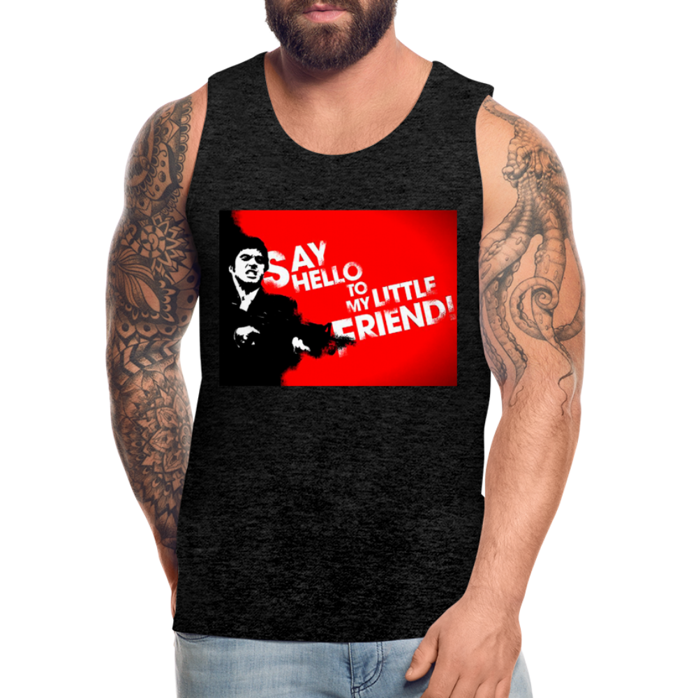 Tanktop T-Shirt SAY HELLO Muskelshirt Achselshirt Sport Basic Herren - Anthrazit