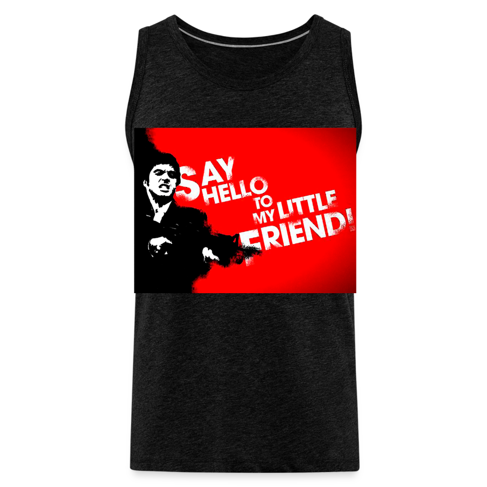 Tanktop T-Shirt SAY HELLO Muskelshirt Achselshirt Sport Basic Herren - Anthrazit