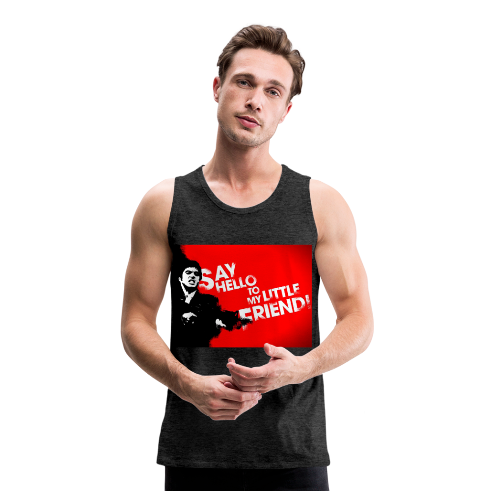 Tanktop T-Shirt SAY HELLO Muskelshirt Achselshirt Sport Basic Herren - Anthrazit
