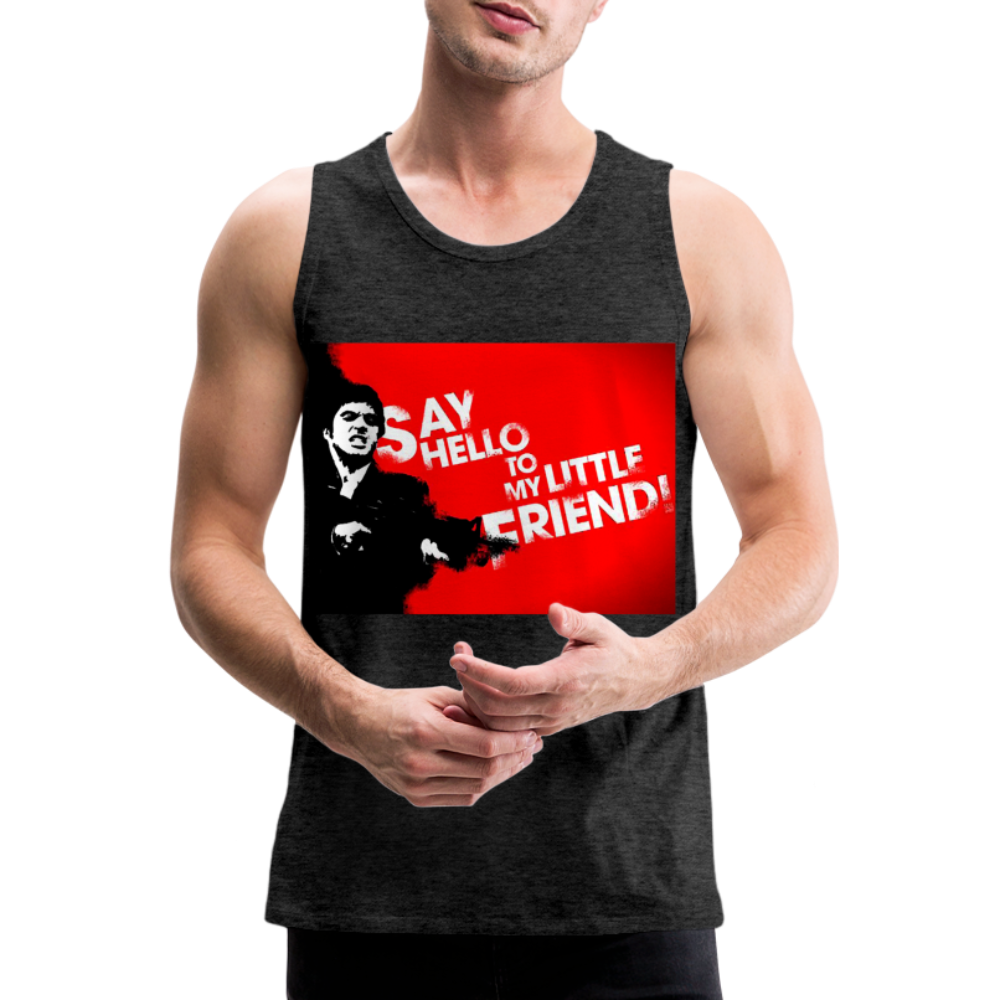 Tanktop T-Shirt SAY HELLO Muskelshirt Achselshirt Sport Basic Herren - Anthrazit