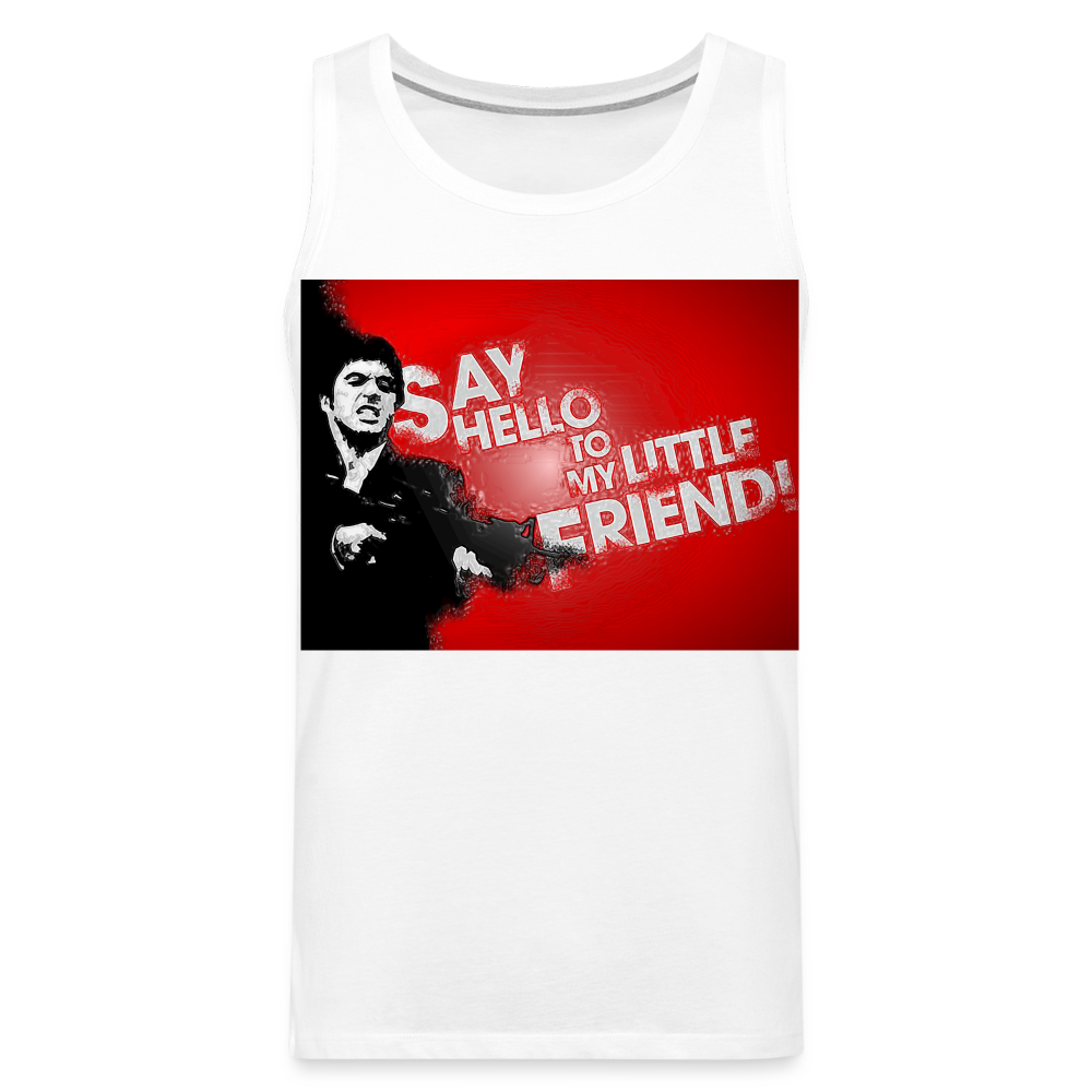 Tanktop T-Shirt SAY HELLO Muskelshirt Achselshirt Sport Basic Herren - weiß