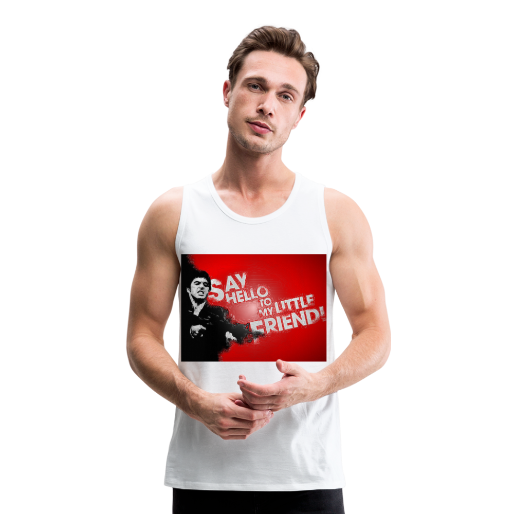 Tanktop T-Shirt SAY HELLO Muskelshirt Achselshirt Sport Basic Herren - weiß