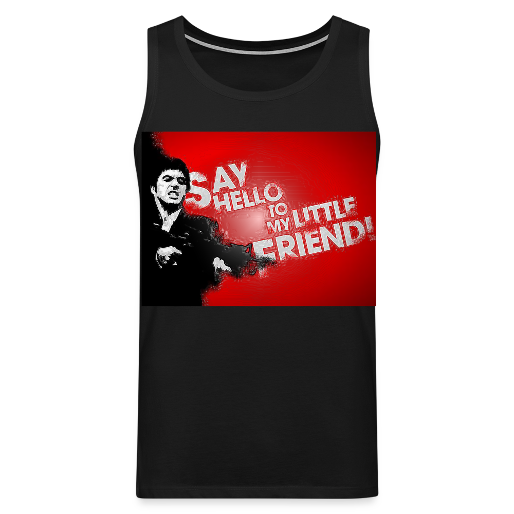 Tanktop T-Shirt SAY HELLO Muskelshirt Achselshirt Sport Basic Herren - Schwarz