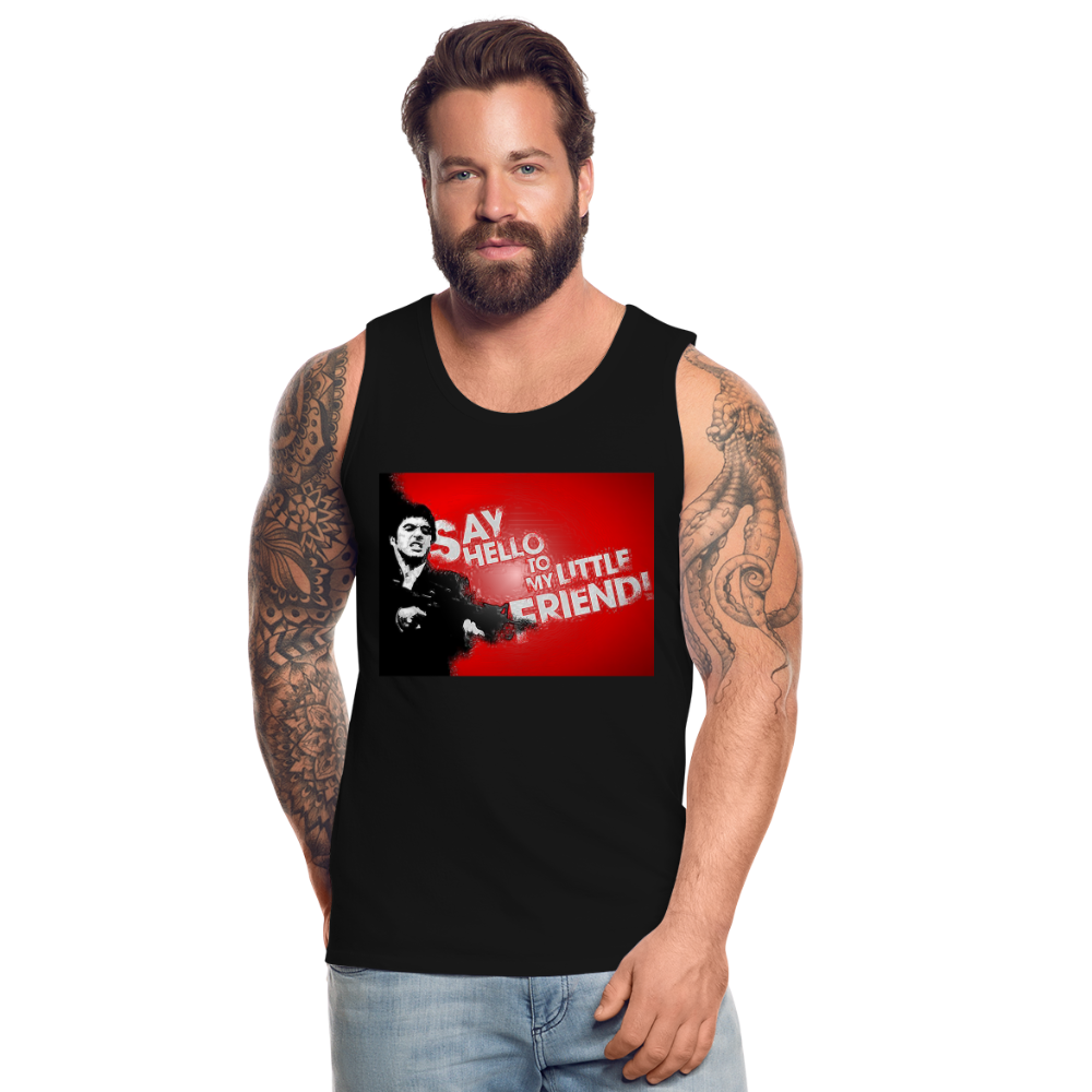 Tanktop T-Shirt SAY HELLO Muskelshirt Achselshirt Sport Basic Herren - Schwarz