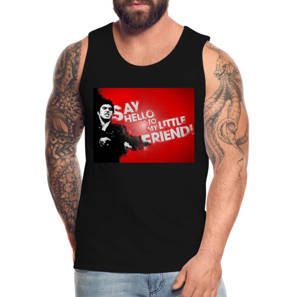 Tanktop T-Shirt SAY HELLO Muskelshirt Achselshirt Sport Basic Herren - Schwarz